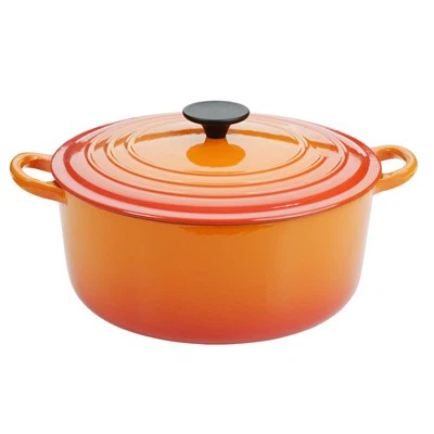 Pentola da forno olandese in ghisa smaltata con coperchio, casseruola resistente