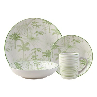 Set in gres da 16 pezzi Selva Tropical Acai Round Coupe