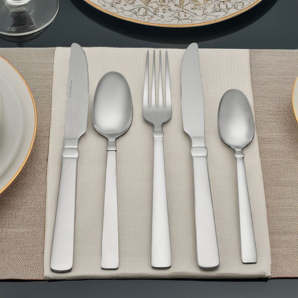 Silverware Set - 40-Piece Stainless Steel Square Flatware Set