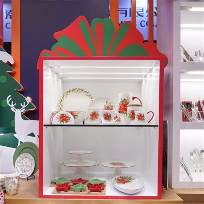 Set di stoviglie della collezione Poinsettia natalizia WWS